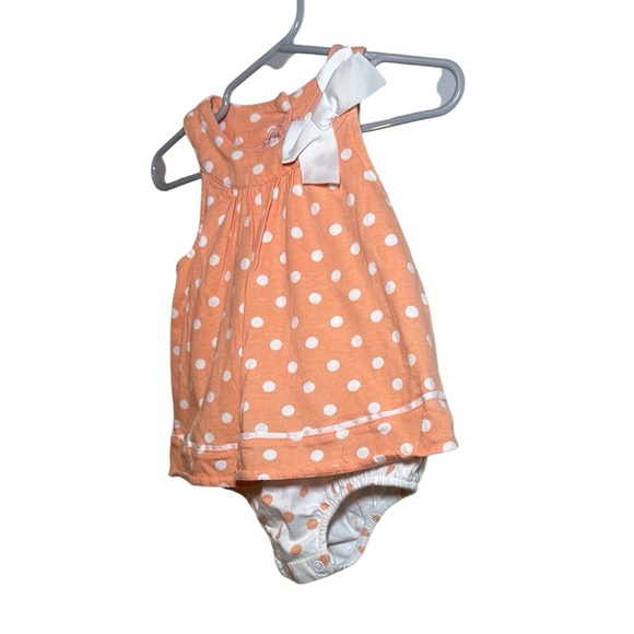 First Impressions Baby Girl Polka Dot Sunsuit in Orange and White Size 18 Months - Picture 3 of 8